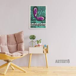 "Artery8 Retrospective Exhibition Poster Kirchner Canvas Wall Art in Blue - Size: W18"" x H24""" - thumbnail 3