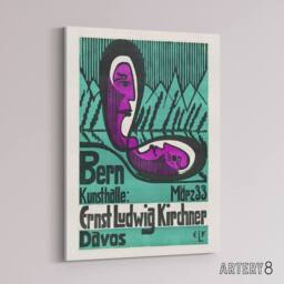 "Artery8 Retrospective Exhibition Poster Kirchner Canvas Wall Art in Blue - Size: W18"" x H24""" - thumbnail 2