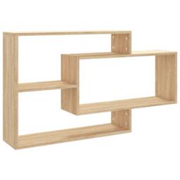 Berkfield Home Wall Shelf Sonoma Oak 104x20x58.5 cm Engineered Wood in Light Oak - thumbnail 1