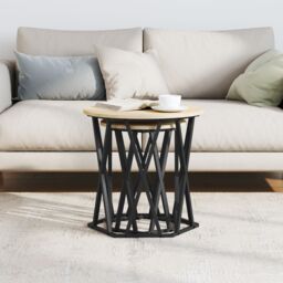 Berkfield Home Side Tables 2 pcs Sonoma Oak Engineered Wood in Brown - thumbnail 4