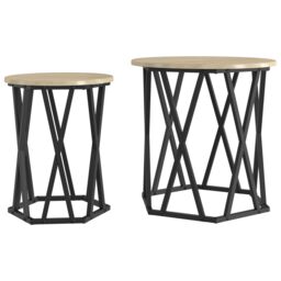 Berkfield Home Side Tables 2 pcs Sonoma Oak Engineered Wood in Brown - thumbnail 2