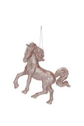 VFM e-Store Christmas Tree Decoration Hanging Unicorn Ornament X 1 13cm Rose Gold - thumbnail 1