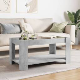Berkfield Home Coffee Table with LED Concrete Grey 93x53x45 cm Engineered Wood - Size: 93 x 53 x 45 cm - thumbnail 4