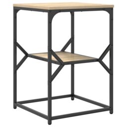 Berkfield Home Side Table Sonoma Oak 41x40x60 cm Engineered Wood in Black - Size: 41 x 40 x 60 cm - thumbnail 2