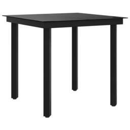Berkfield Home Classic Garden Dining Table Black 80x80x74 cm Steel & Glass - Size: 80 x 80 x 74 cm - thumbnail 7