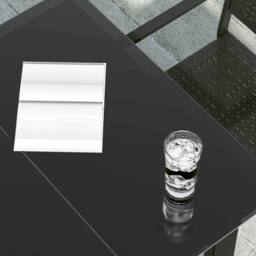 Berkfield Home Classic Garden Dining Table Black 80x80x74 cm Steel & Glass - Size: 80 x 80 x 74 cm - thumbnail 4