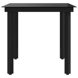 Berkfield Home Classic Garden Dining Table Black 80x80x74 cm Steel & Glass - Size: 80 x 80 x 74 cm - thumbnail 6