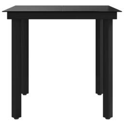 Berkfield Home Classic Garden Dining Table Black 80x80x74 cm Steel & Glass - Size: 80 x 80 x 74 cm - thumbnail 5