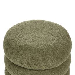 Wyld and Coco Bouclé Round Pouffe Green - One Size - thumbnail 5