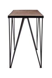 Orsina Rectangular Console Table, Metal & Wood Console Table, Industrial Console Table, Wood Top Console Table in Black - thumbnail 3