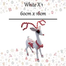 VFM e-Store Christmas Reindeer Decoration 60cm x 16cm White X 1 - Size: 60 cm x 16 cm - thumbnail 2