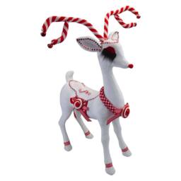 VFM e-Store Christmas Reindeer Decoration 60cm x 16cm White X 1 - Size: 60 cm x 16 cm - thumbnail 1