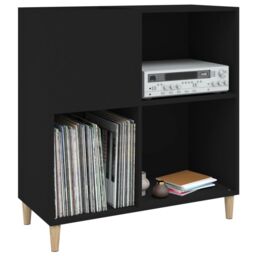 Berkfield Home Record Cabinet Black 84.5x38x89 cm Engineered Wood - thumbnail 4