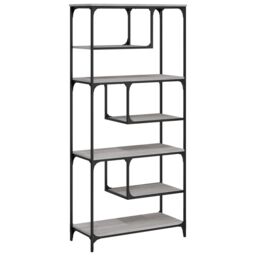 Berkfield Home Bookcase Grey Sonoma 81x36x176 cm Engineered Wood - Size: 81 x 36 x 176 cm - thumbnail 2