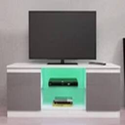 Kelvenix TV Unit Stand Cabinet Sideboard Grey High Gloss Door - thumbnail 1