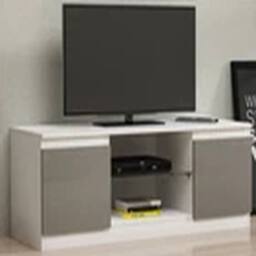 Kelvenix TV Unit Stand Cabinet Sideboard Grey High Gloss Door - thumbnail 3