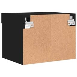 Berkfield Home Bedside Cabinet with LED Lights Wall-mounted Black - thumbnail 9