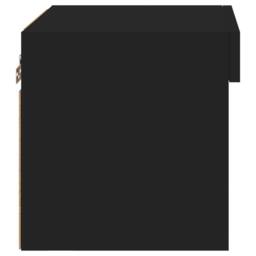 Berkfield Home Bedside Cabinet with LED Lights Wall-mounted Black - thumbnail 8