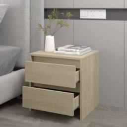 Berkfield Home Bedside Cabinet Sonoma Oak 45x34.5x44.5 cm Engineered Wood in Brown - thumbnail 7