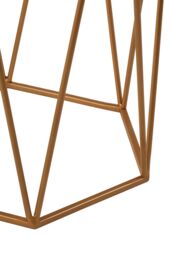 Orsina Gold Hexagonal Side Table With White Marble Top, Luxe Geometric Accent Table For Livingroom, Side Table - thumbnail 5