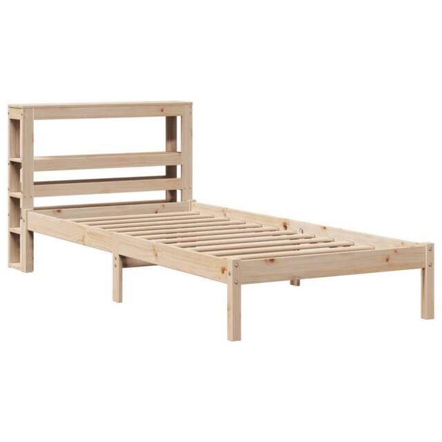 Berkfield Home Beautiful Bed Frame without Mattress 90x190 cm Single Solid Wood Pine in Natural - image 1