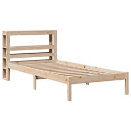 Berkfield Home Beautiful Bed Frame without Mattress 90x190 cm Single Solid Wood Pine in Natural - thumbnail 1
