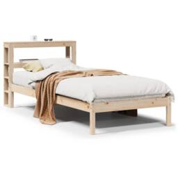 Berkfield Home Beautiful Bed Frame without Mattress 90x190 cm Single Solid Wood Pine in Natural - thumbnail 3