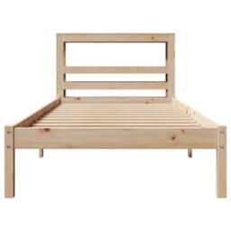 Berkfield Home Beautiful Bed Frame without Mattress 90x190 cm Single Solid Wood Pine in Natural - thumbnail 4