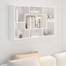 Berkfield Home Wall Shelf White 85x16x52.5 cm Engineered Wood - thumbnail 1