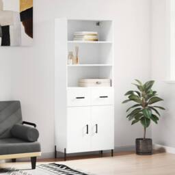Berkfield Home Highboard White 69.5x34x180 cm Engineered Wood - thumbnail 2