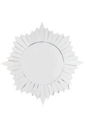 MirrorOutlet Sunburst All Glass Modern Design Round Mirror 80 x 80 CM in Silver - Size: 1 Pack - thumbnail 3