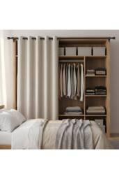 Living and Home Glossy Black Metal Telescopic Curtain Rod with Brackets - Size: 70 cm - 120 cm - thumbnail 4