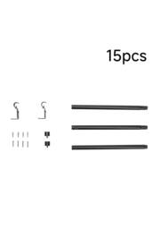 Living and Home Glossy Black Metal Telescopic Curtain Rod with Brackets - Size: 70 cm - 120 cm - thumbnail 5