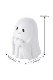 Living and Home Mini Halloween Sad Ghost Figurine Holding White Heart Resin Ornament for Table, Shelf & Windowsill - thumbnail 5