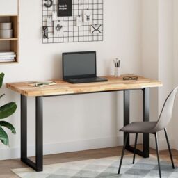 Berkfield Home Desk Top Untreated 120x60x4 cm Solid Wood Acacia in Brown - Size: 120 x 60 x 4 cm - thumbnail 2