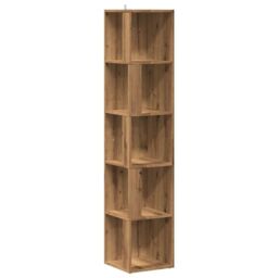 Berkfield Home Corner Cabinet Artisan Oak 33x33x165 cm Engineered Wood in Brown - Size: 33 x 33 x 165 cm - thumbnail 2
