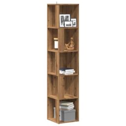 Berkfield Home Corner Cabinet Artisan Oak 33x33x165 cm Engineered Wood in Brown - Size: 33 x 33 x 165 cm - thumbnail 1