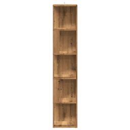 Berkfield Home Corner Cabinet Artisan Oak 33x33x165 cm Engineered Wood in Brown - Size: 33 x 33 x 165 cm - thumbnail 4