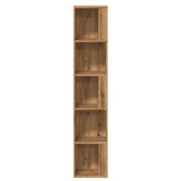 Berkfield Home Corner Cabinet Artisan Oak 33x33x165 cm Engineered Wood in Brown - Size: 33 x 33 x 165 cm - thumbnail 5