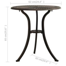 Berkfield Home Beautiful 3 Piece Bistro Set Cast Aluminium Bronze in Brown - thumbnail 9