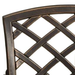 Berkfield Home Beautiful 3 Piece Bistro Set Cast Aluminium Bronze in Brown - thumbnail 5