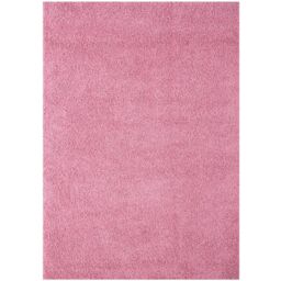 THE RUGS Pink Plain Soft High Pile Shaggy Rugs & Runners Living Room Bedroom - Size: 120 cm x 170 cm - thumbnail 2