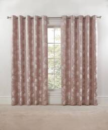 New Edge Blinds Element Geo Thermal Blackout Eyelet Curtains in Pink - Size: 168 cm width x 229 cm drop - thumbnail 2