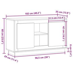 Berkfield Home Sideboard Artisan Oak 102x35x55 cm Engineered Wood in Brown - Size: 102 x 35 x 55 cm - thumbnail 9