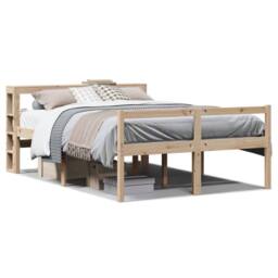 Berkfield Home Senior Bed with Headboard without Mattress 140x190 cm in Natural - thumbnail 1