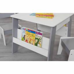 Liberty House Toys Kids White/Grey Table/Chair/Storage set in White - thumbnail 4