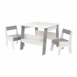 Liberty House Toys Kids White/Grey Table/Chair/Storage set in White - thumbnail 1
