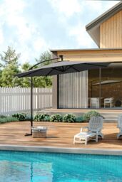 Living and Home 3m Cantilever Garden Parasol with LED Light（Base is not included） in Grey - thumbnail 3