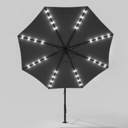 Living and Home 3m Cantilever Garden Parasol with LED Light（Base is not included） in Grey - thumbnail 7