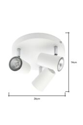 BHS Lighting Barley Spotlight Plate Ceiling Light in White - thumbnail 5